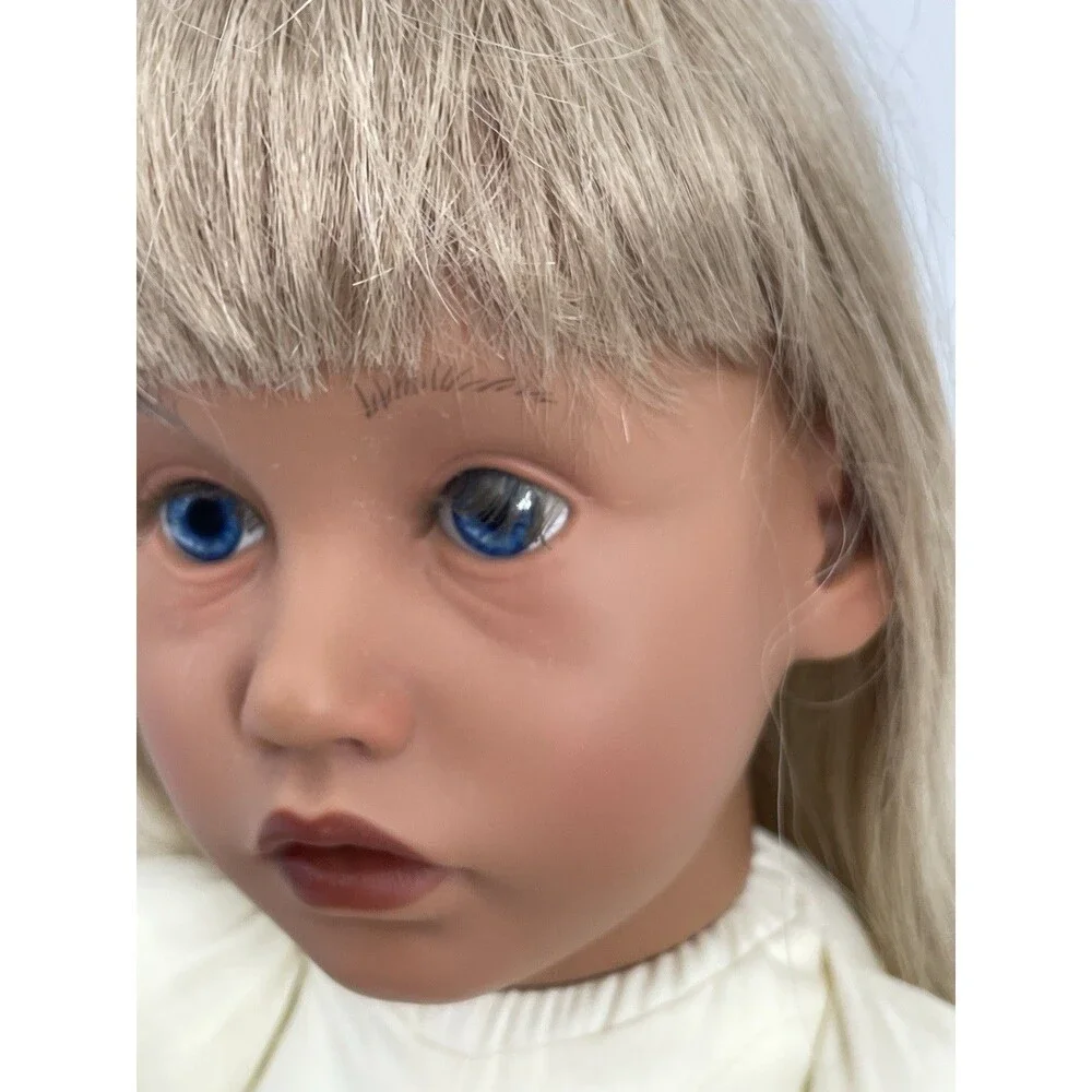 Apple Valley Doll Works 22” Blonde Blue Eyes Vinyl Doll Secrist Toys Vintage